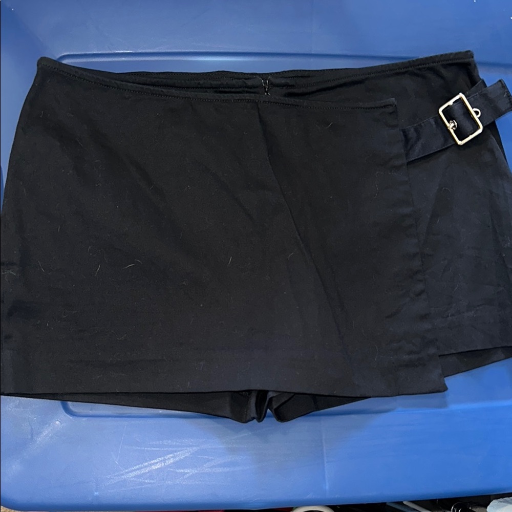 Express Black Skort with Buckle Detail